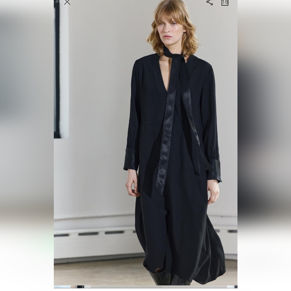New Zara COMBINATION TIED DRESS ZW COLLECTION (S)